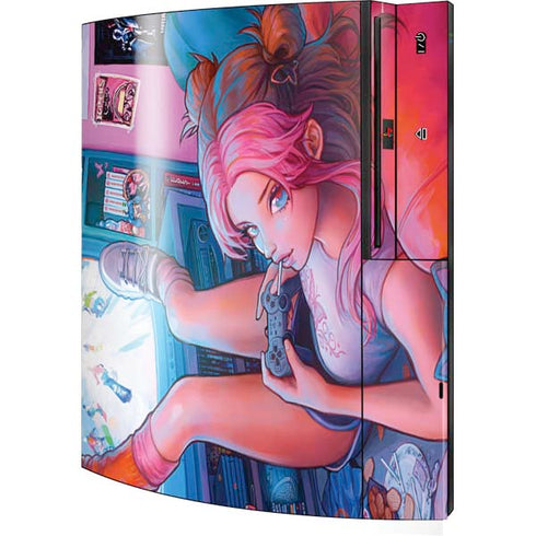 Pink Hair Anime Gamer Girl by Ivy Dolamore Playstation 3 & PS3 Skin